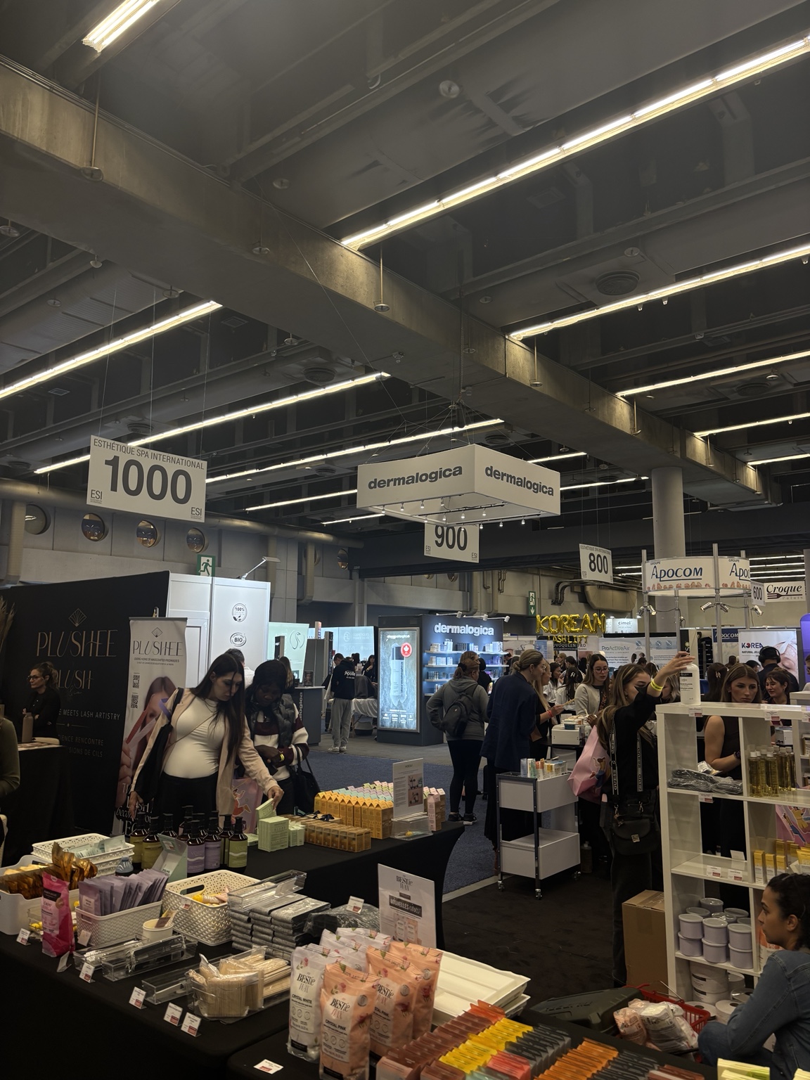 Beauty products at a professional trade show