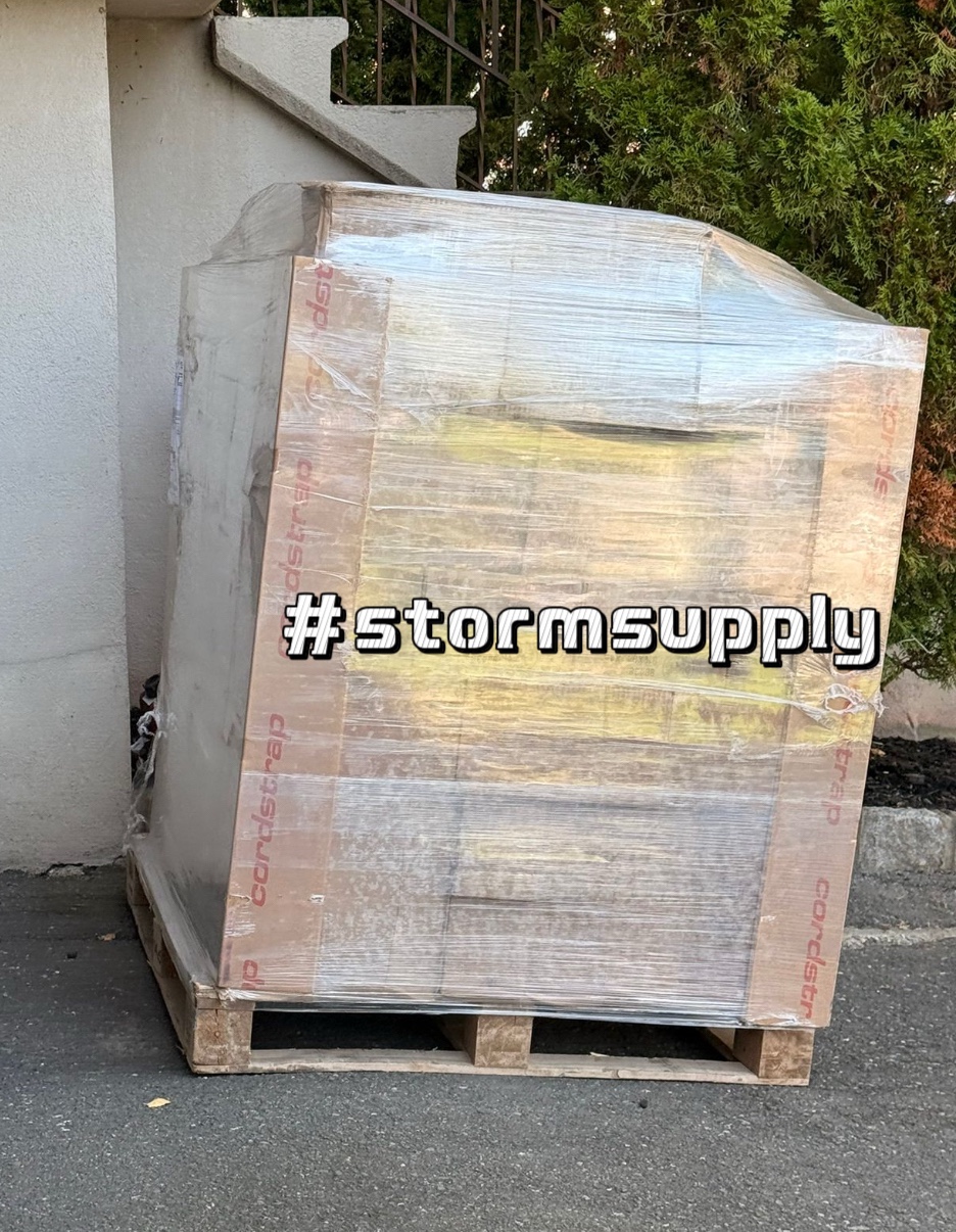 Wrapped pallet of cartons ready for shipment