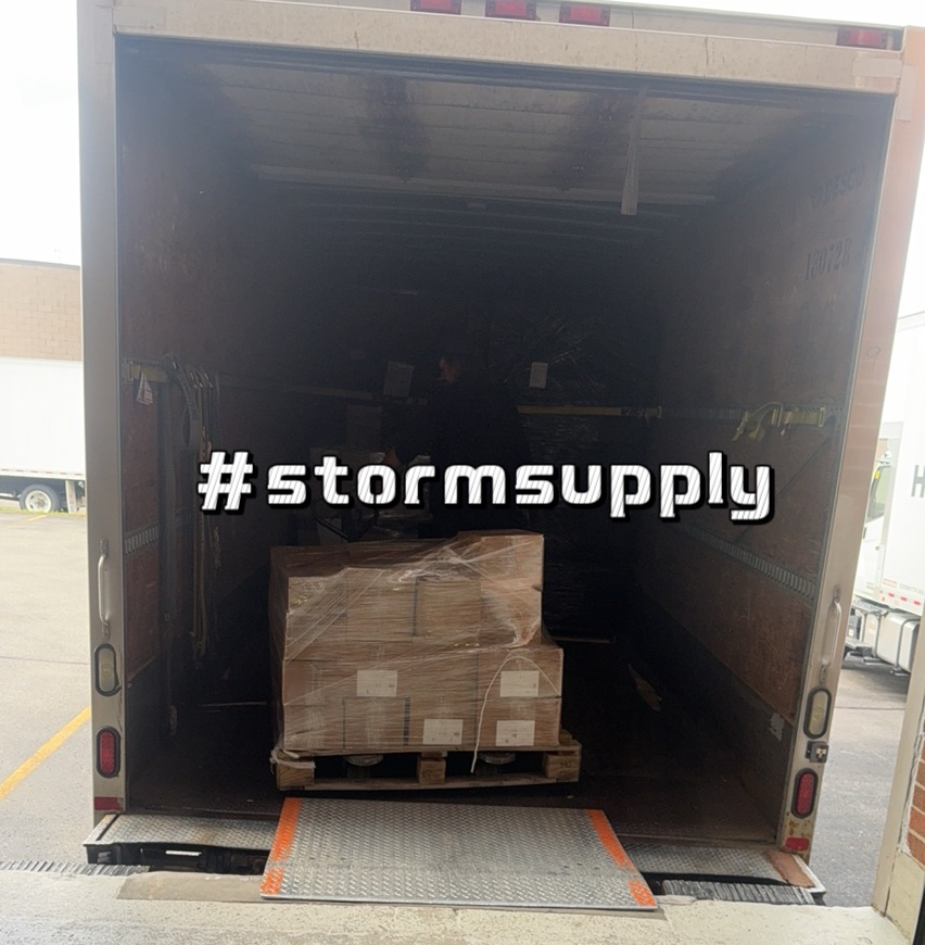Pallet loaded in a delivery truck